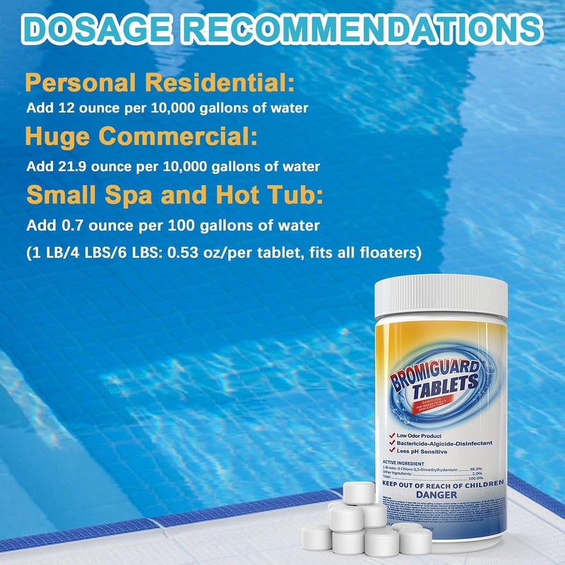 BROMIGUARD Bromine Tablets for SPA Hot Tub 1 inch Tabs Brominating Tablets Booster Soft Water Feel No Chlorine Odor Chemical Sanitizer (2.2 LBS) - Image 5